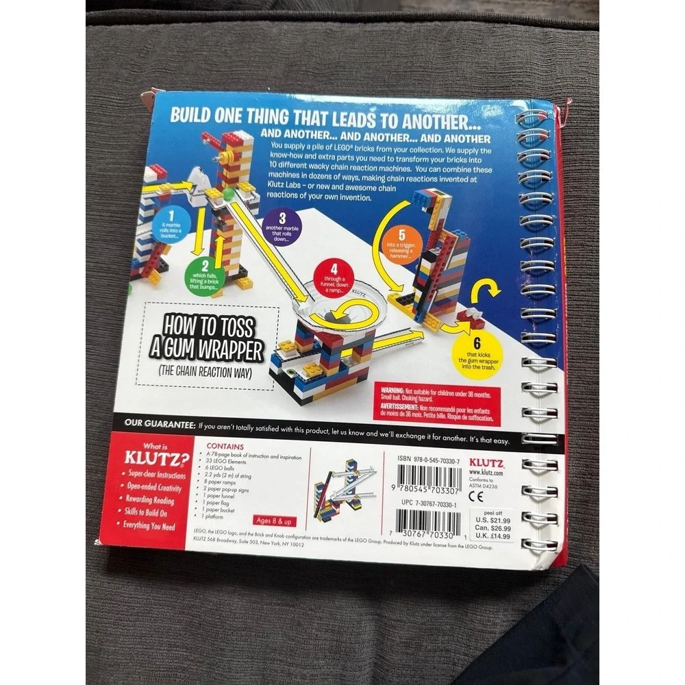 Lego chain reactions craft kit book Pat Murphy Klutz Labs‎